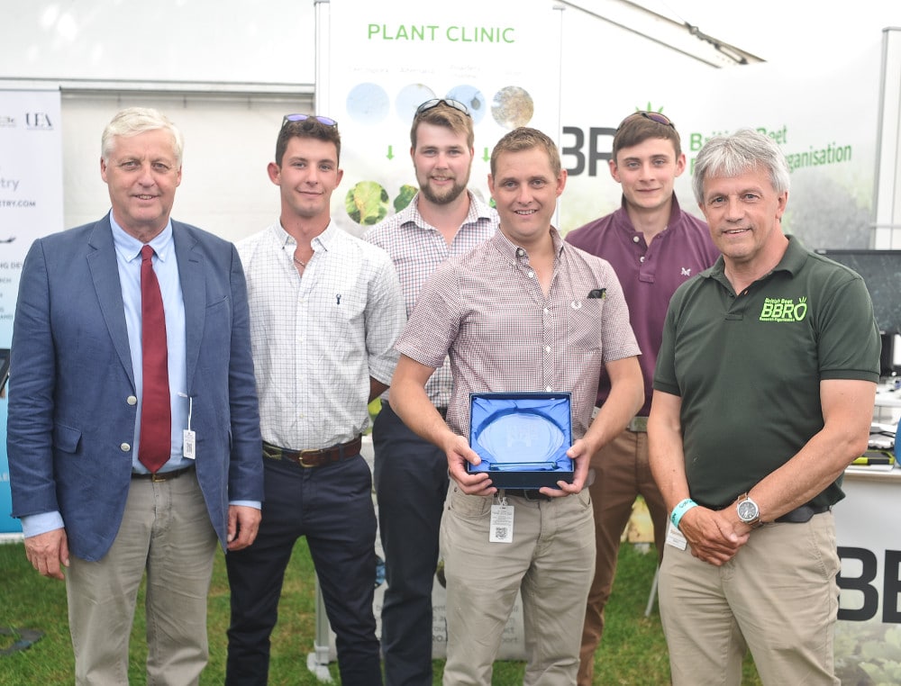 Salle Farms, winner of BBRO Beet Challenge, with Simon Bowen (right)