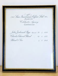 Original Bland insurance certificate