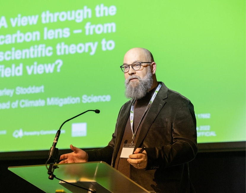 Harley Stoddart, Defra’s Head of Climate Mitigation Science, giving closing keynote at REAP 2025