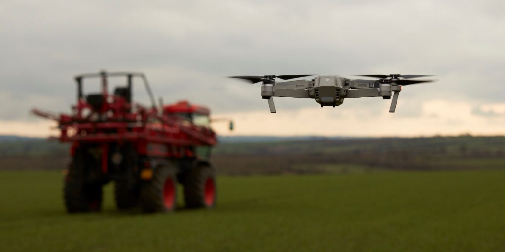 Drone and Sprayer (credit NFU Mutual)