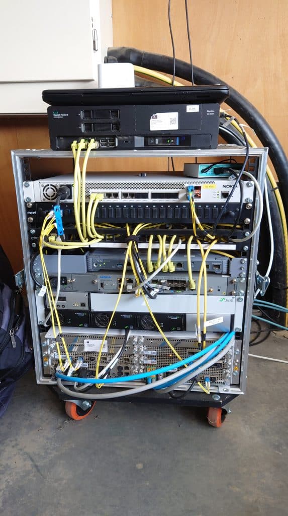 4G and 5G private connectivity rack at Overbury