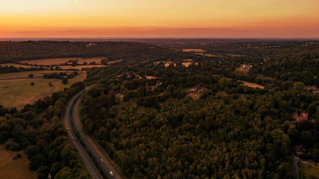 sunset-UK-farm-landscape