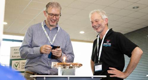 Two exhibitors from exhibition