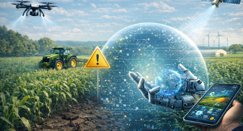 AI generated image of a digital farm